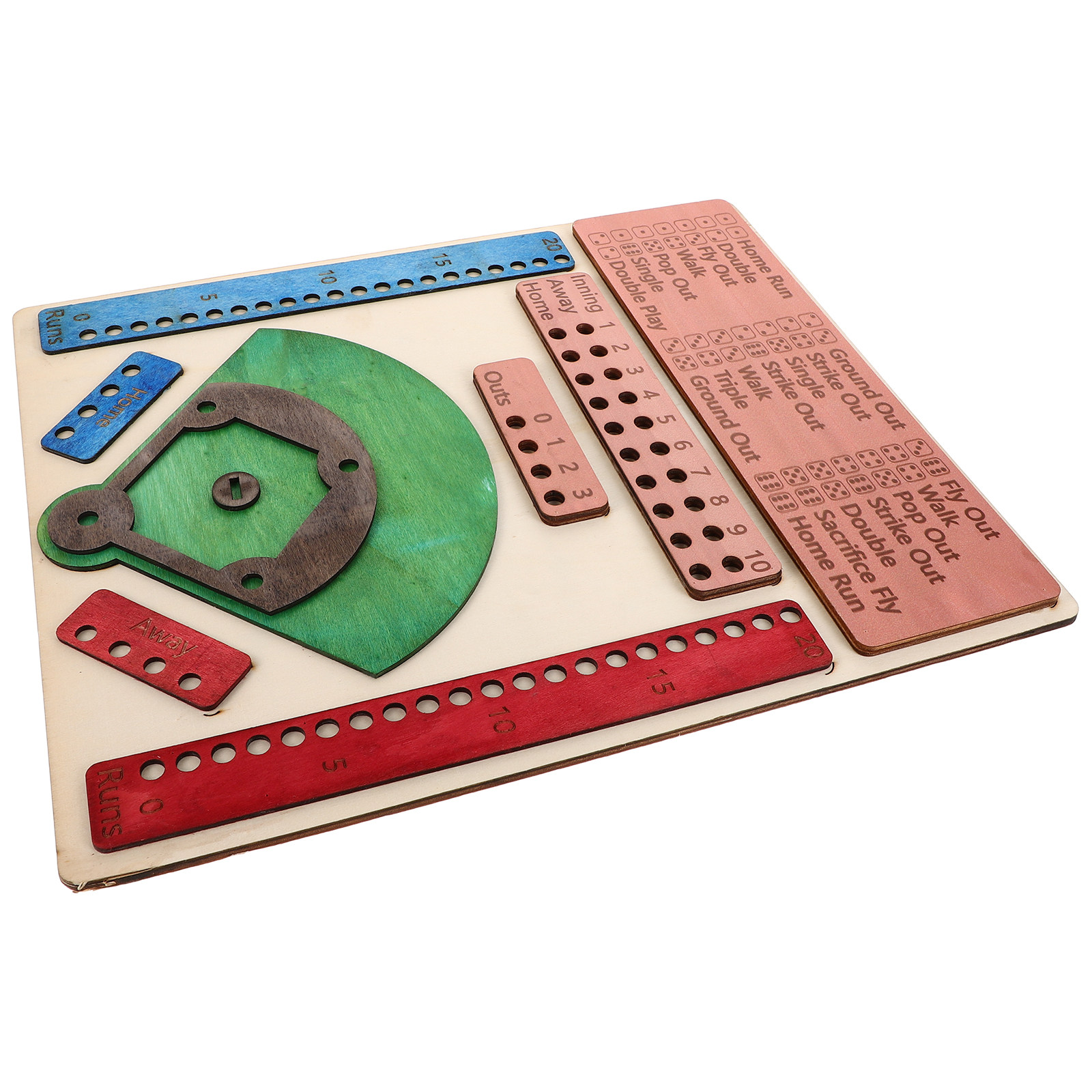 Board Game Festival - Wooden Baseball Board Game Colorful Desktop
