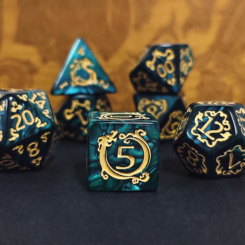 Board Game Pandemic - 7pcs DND Dice 7Pcs/set Dragon Pattern