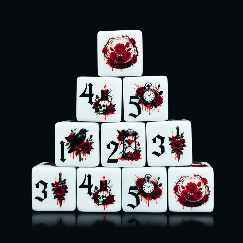 12Pcs Gothic Rose 16MM Printed - Board Game Live 评论和价格