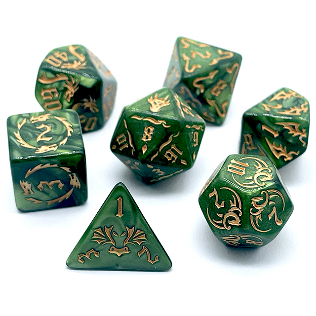 7Pcs Green Swirl Acrylic DND D - Board Game Pandemic 评论和价格