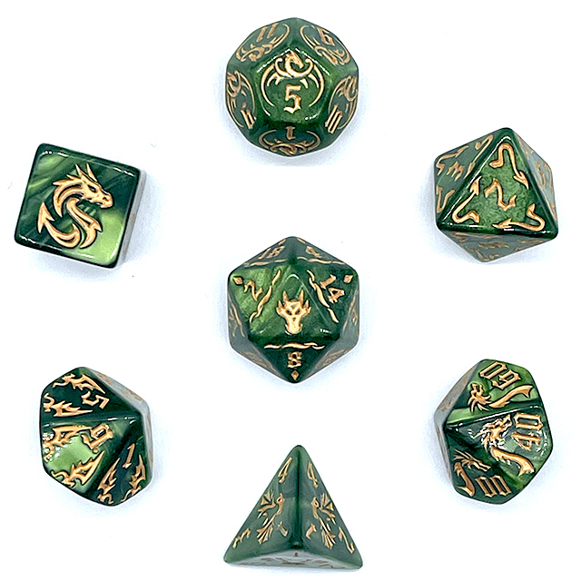 7Pcs Green Swirl Acrylic DND D - Board Game Pandemic 评论和价格