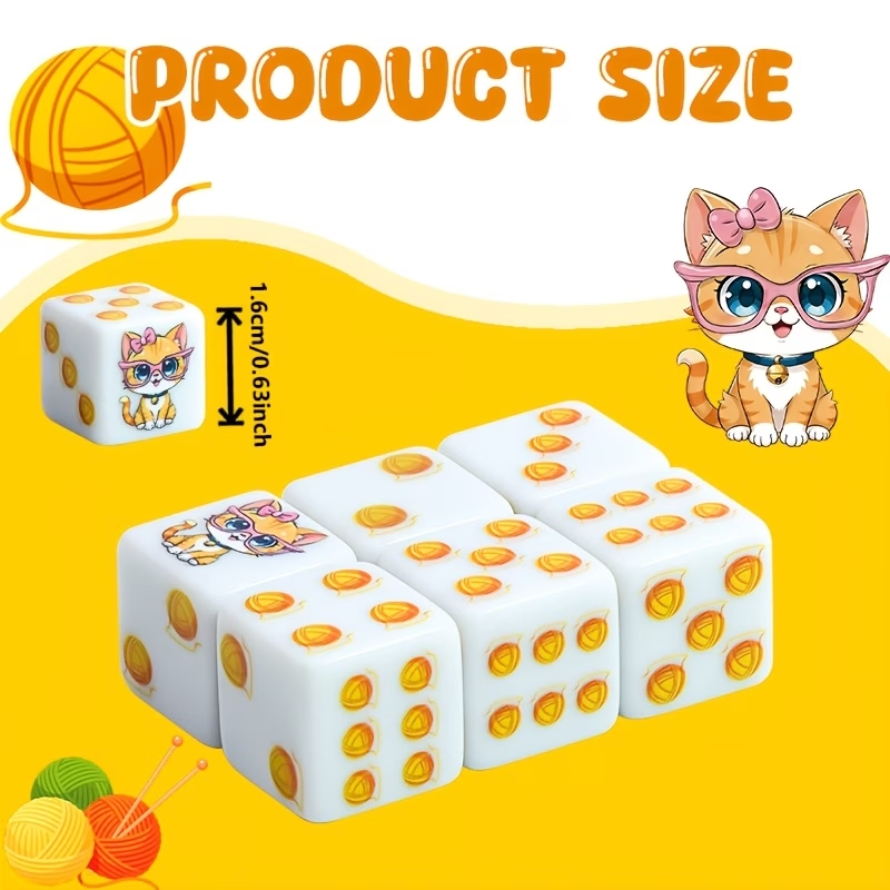 6Pcs Cat Paw Print Polyhedral  - Board Game Pandemic 评论和价格