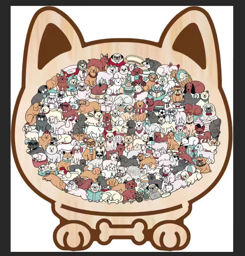 Irregular Cat Shape Wooden Puz - Board Game Festival 评论和价格