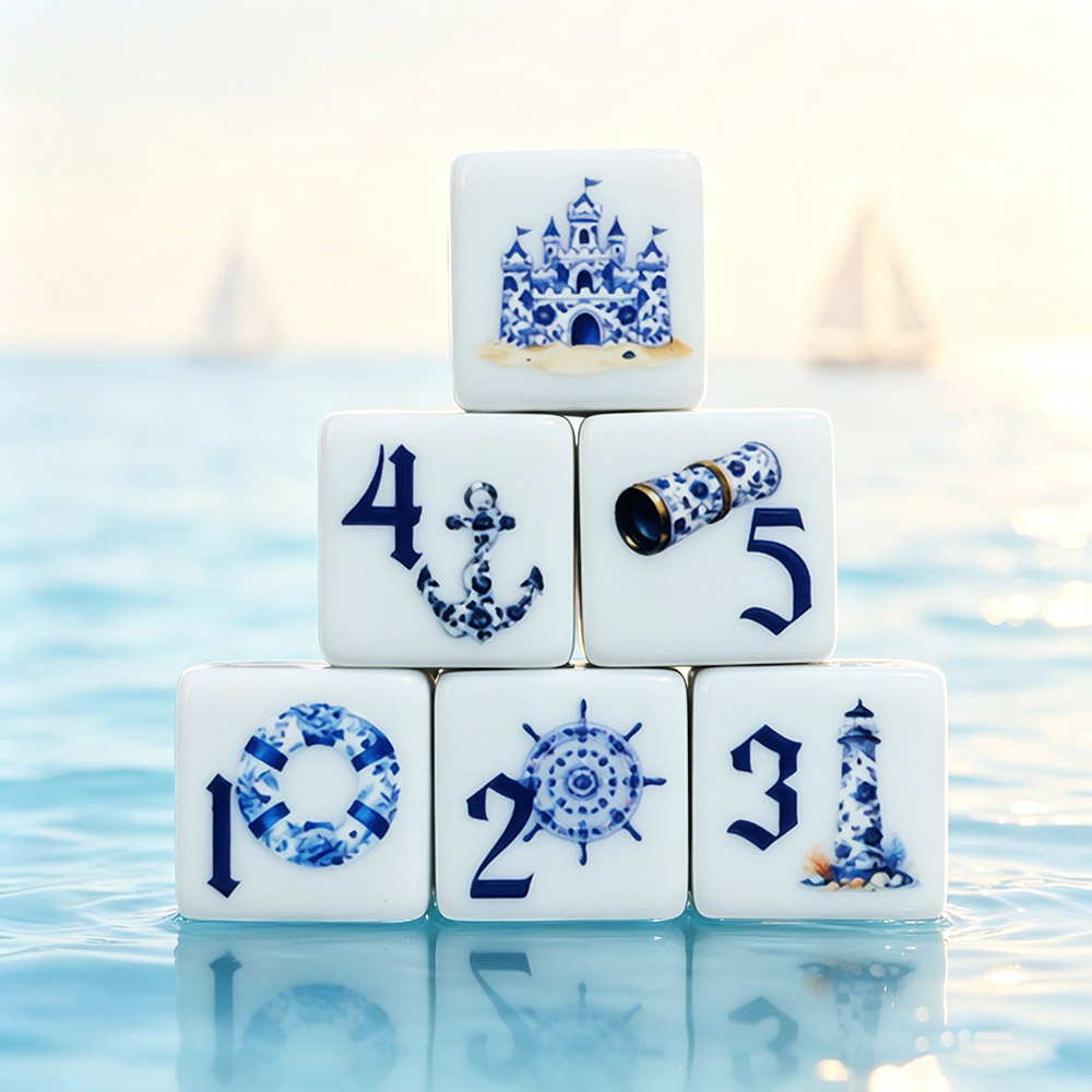 12Pcs Blue Nautical 16MM Print - Board Game Live 评论和价格