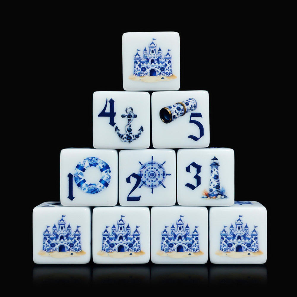 12Pcs Blue Nautical 16MM Print - Board Game Live 评论和价格